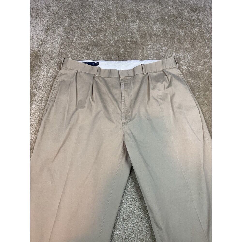 Polo Ralph Lauren Chino Pants Men 40x28.5 Pleated Front Khaki #546